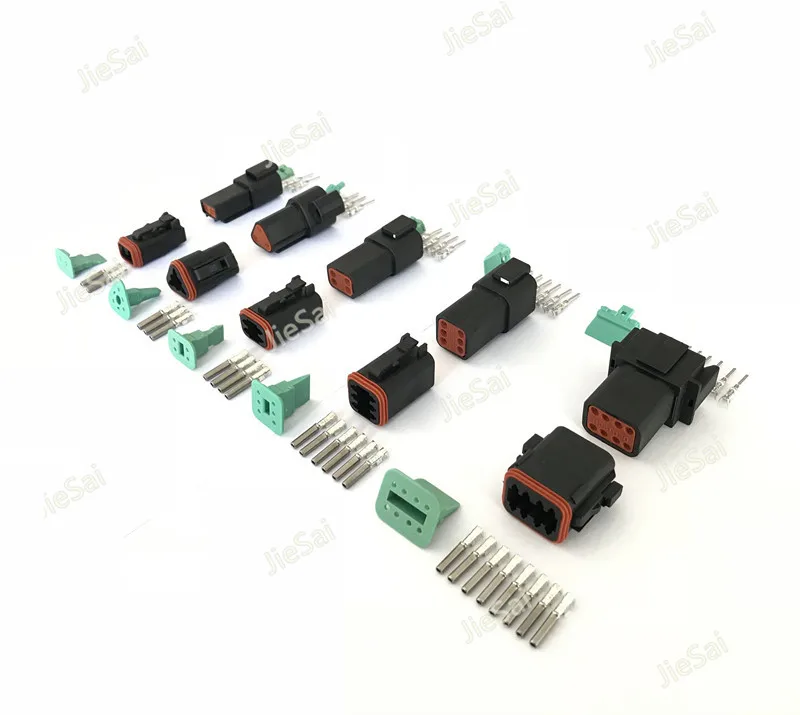 

Black Deutsch 2/3/4/6/8 Pin Waterproof Electrical Connector Waterproof DT Series DT06 DT04 Engine/Gearbox For Car Bus Motor