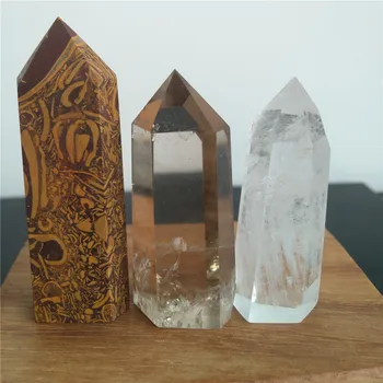 

3pcs Healing Crystal Quartz Wand Kit Snake Jasper Point Smoky Crystal Quartz Quartz Point For Decoration Gift