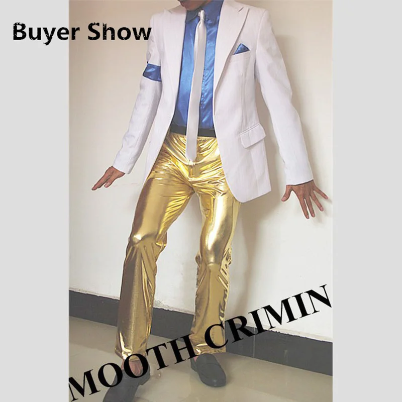 Редкая мода MJ Майкл Джексон SC BAD Smooth Criminal белый полосатый костюм полный комплект