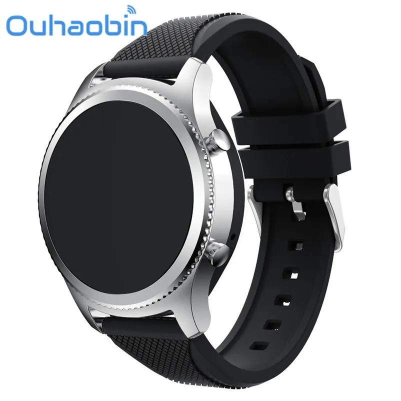 Ouhaobin 135-245 мм Модный спортивный силиконовый браслет ремешок для samsung gear S3 Frontier Gfit oct 11 Прямая поставка - Цвет: Черный