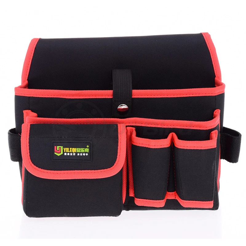 Multi-pockets Tool Bag Waist Pockets Electrician Tool Bag Water Proof Pouch Tools Bag Belt Waist Pocket Case High Capacity - Цвет: Red