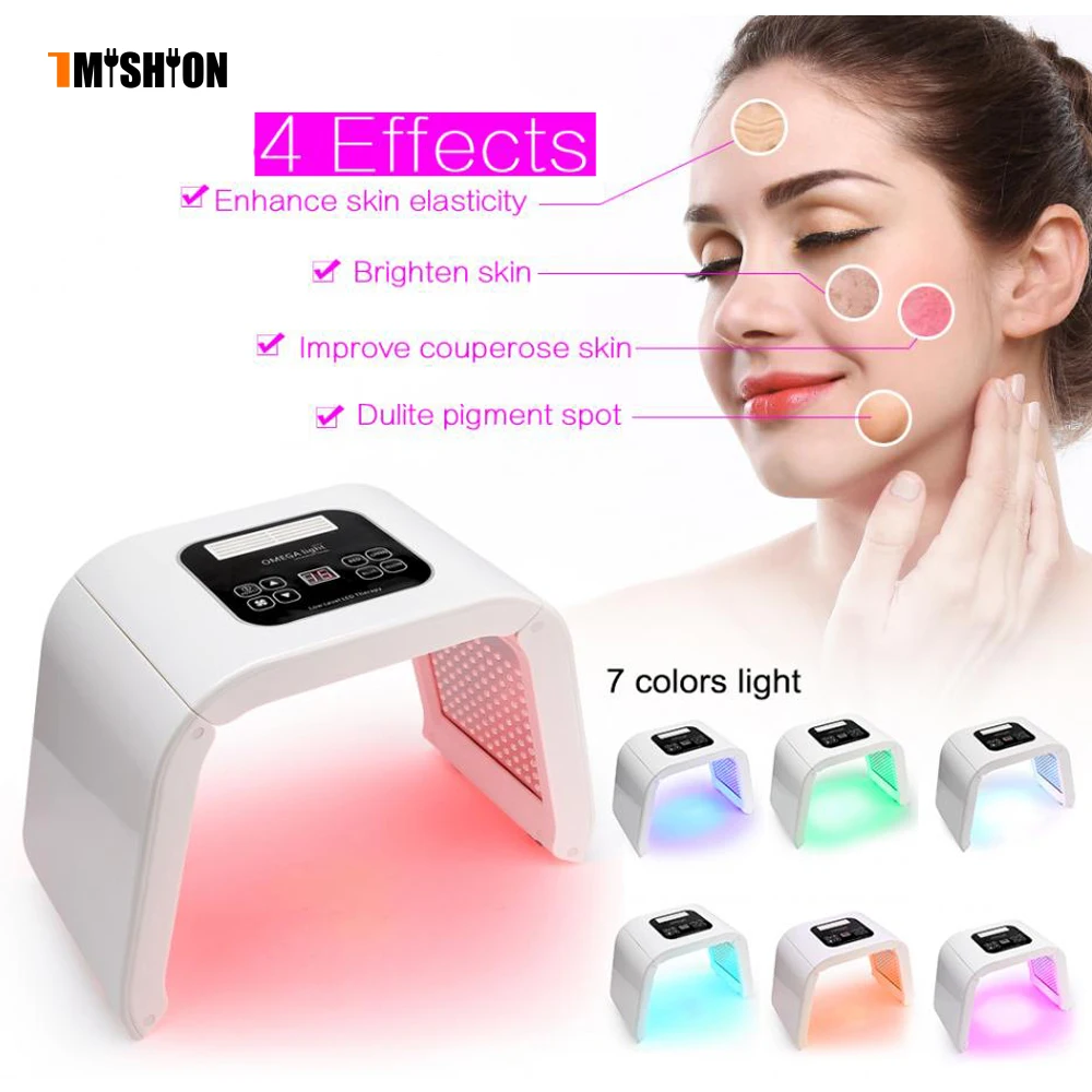 Face Massage 7 Color LED photon light therapy Beauty PDT lamp