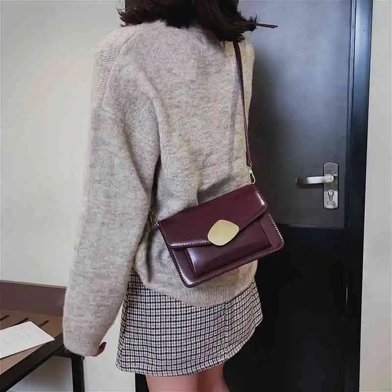 Из искусственной кожи Для женщин модная сумка Crossbody сумки для девочек бренд Простой клапан дизайнер Сумки дамы плечо женщины сумка