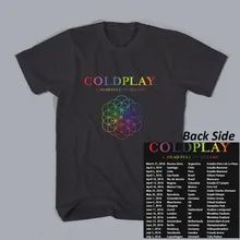 2016 neue rock t-shirt marke t männer/frauen coldplay eine head Voller Träume Tour Termine Kurzarm Männer Frauen Drucken T-Shirt t