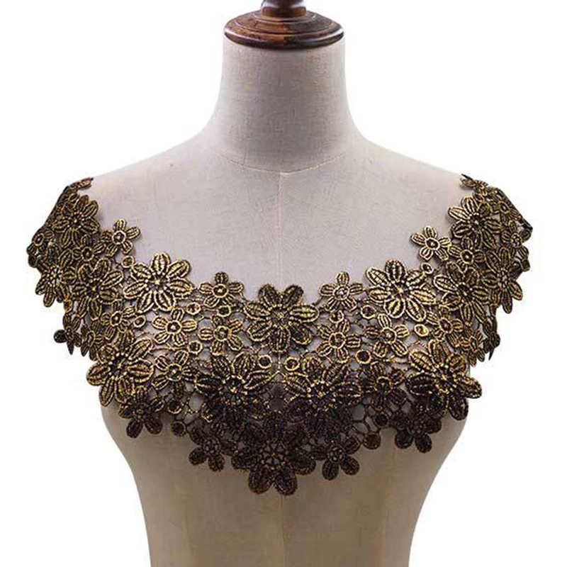 

30 Style High Quality White Lace Fabic Embroidered Applique Neckline for Lace Fabric Sewing Supplies Scrapbooking 45*27cm