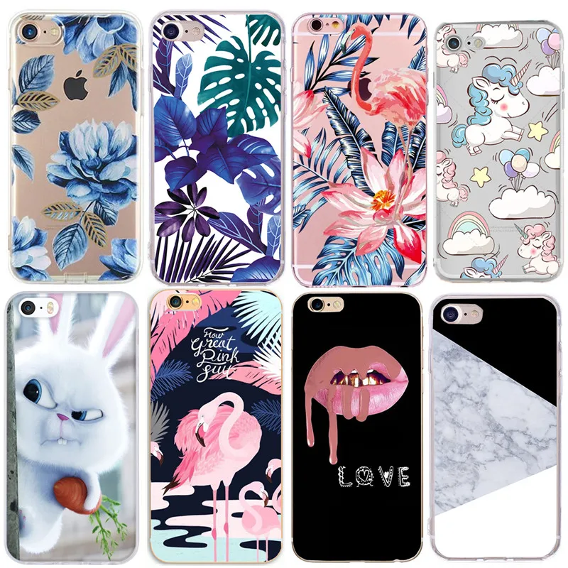 

For iPhone 6 iPhone 7 Case Ultra Thin Painted Soft Silicone TPU Phone Cases Cover For Apple iPhone 6 6S 7 8 plus 5 5S SE X Coque