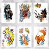 Pegatinas de tatuaje de zorro amarillo y pluma, pegatinas impermeables, novedoso temporal, todo tipo de animales ► Foto 2/6