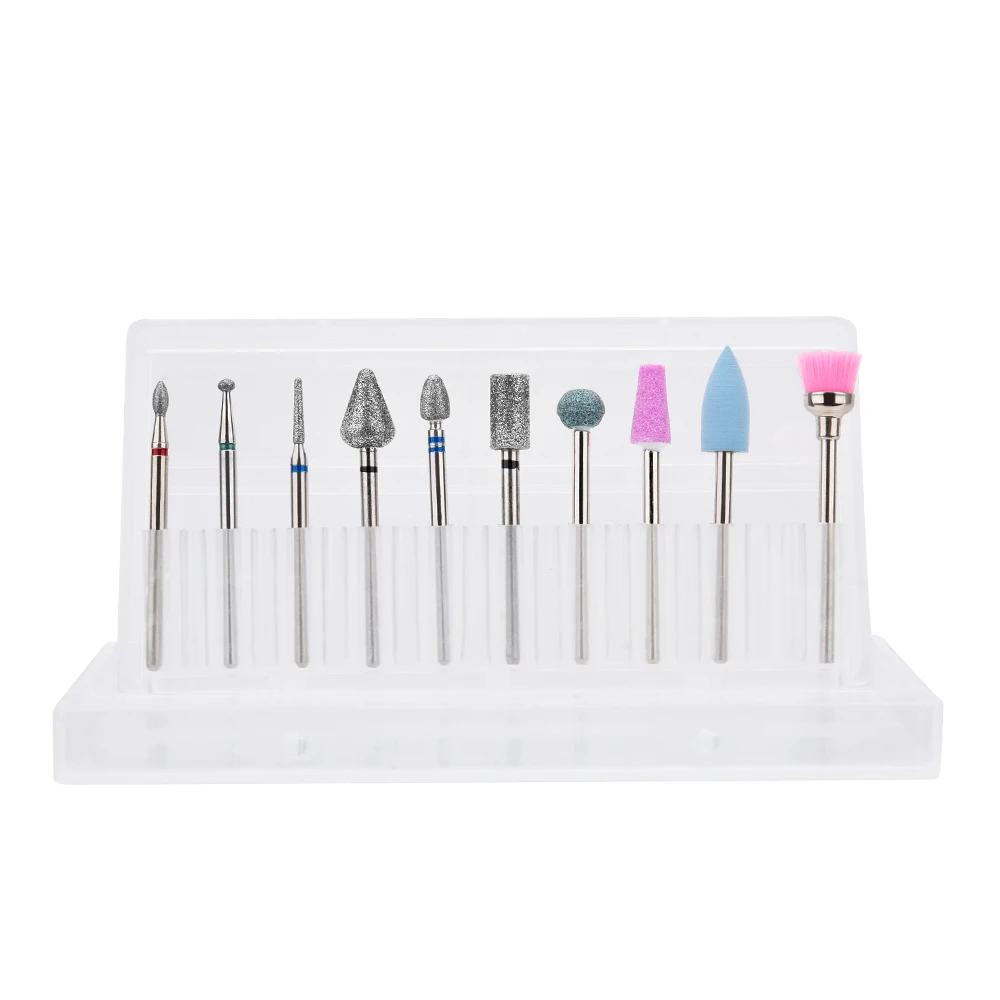 

10pc/set Nail Drill Bit Electric Machine Manicure Rotary Burr Milling Cutter for Manicure Accessory Cuticle Drill Tools
