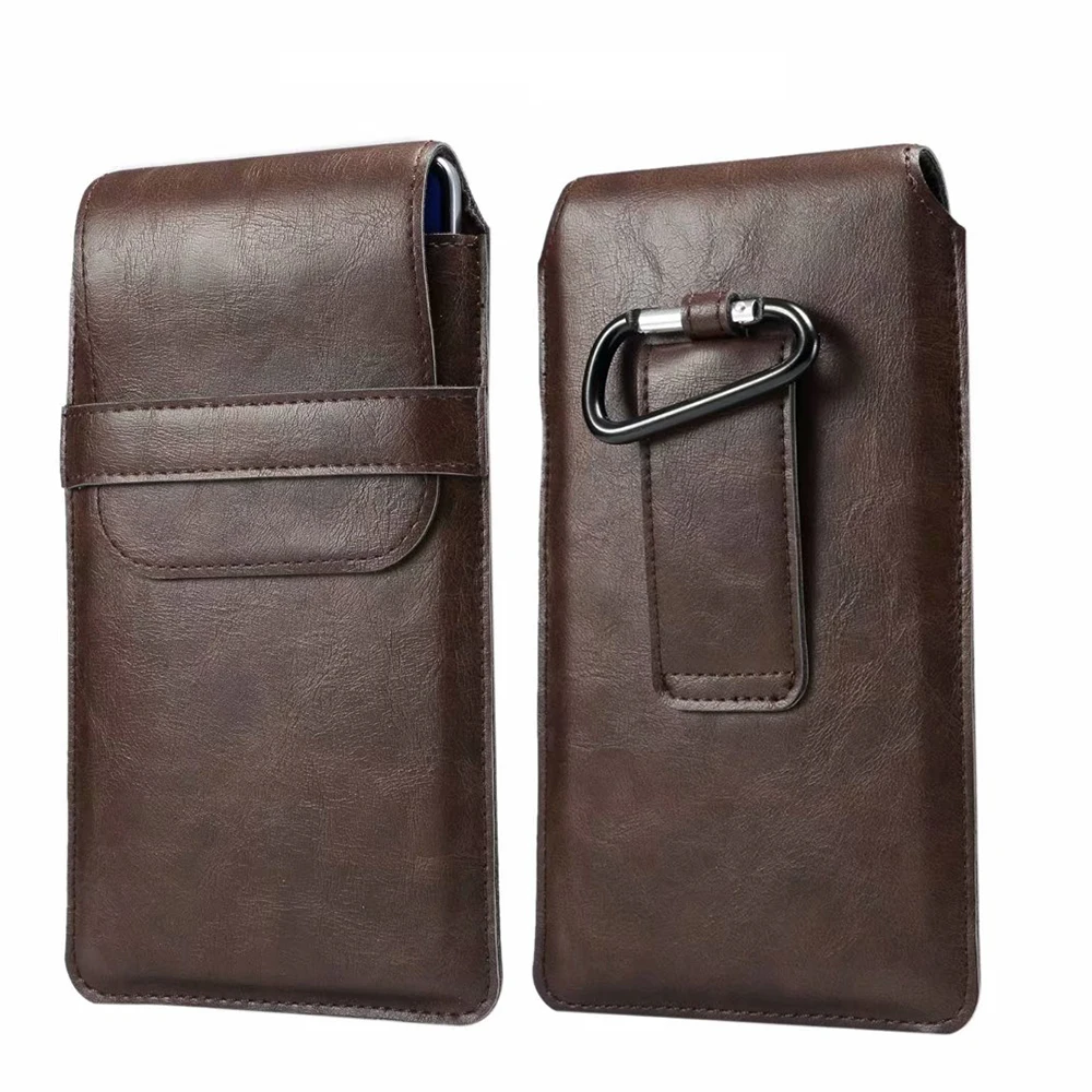 

Thin Men's Mobile Phone Universal Hanging Pockets PU Leather cellPhone Bag For IPhone,Huawei,Samsung Simple Generous Phone Case