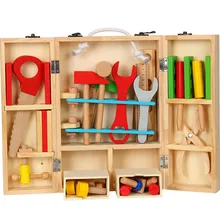 Детский инструмент коробка с инструментами развивающие игрушки Моделирование разборка деревообрабатывающая коробка, винт гайка деревянный мальчик игровой дом игрушка