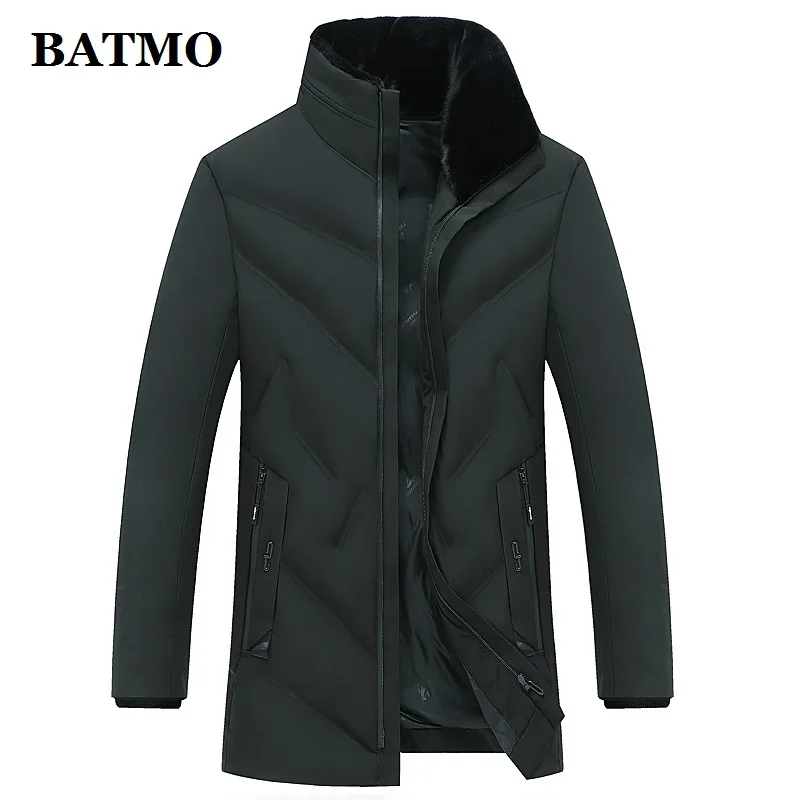 BATMO Новое поступление зимние высококачественные накладные меховые теплая куртка с воротником для мужчин, мужские зимние куртки, большие размеры 1986