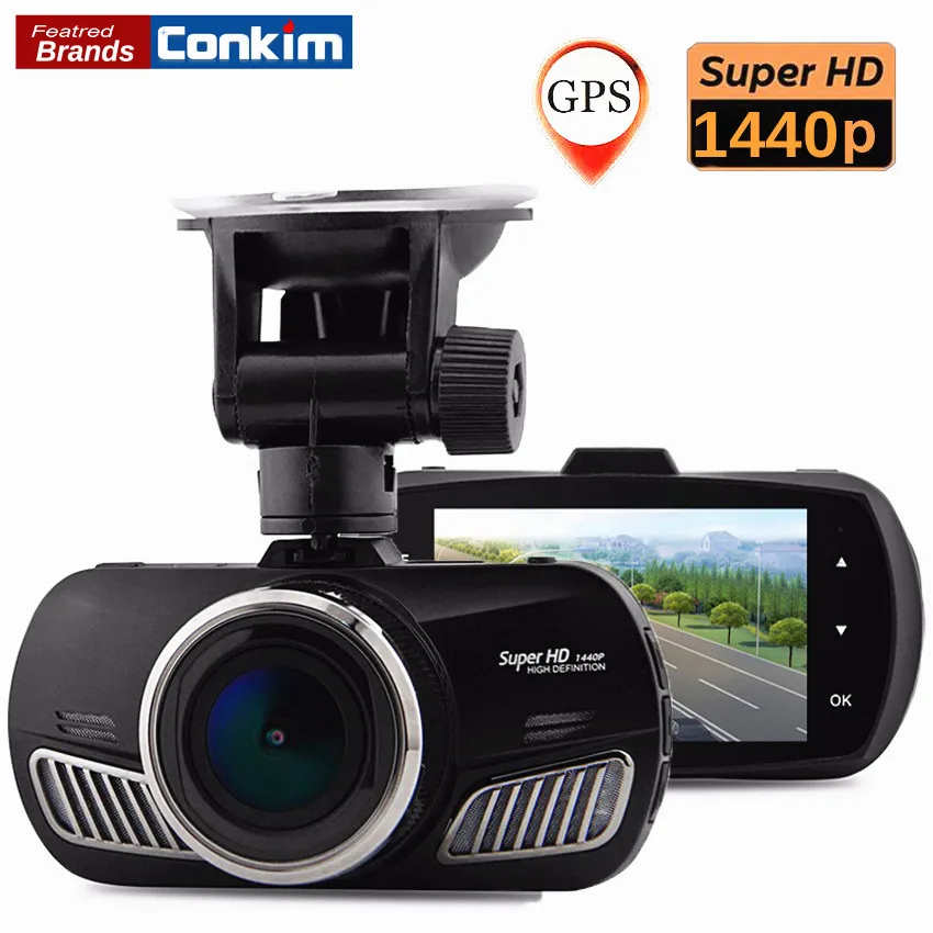 Conkim Видеорегистраторы для автомобилей Ambarella A12 Super HD 1440 P 2 7 дюйм(ов) ЖК-дисплей 170