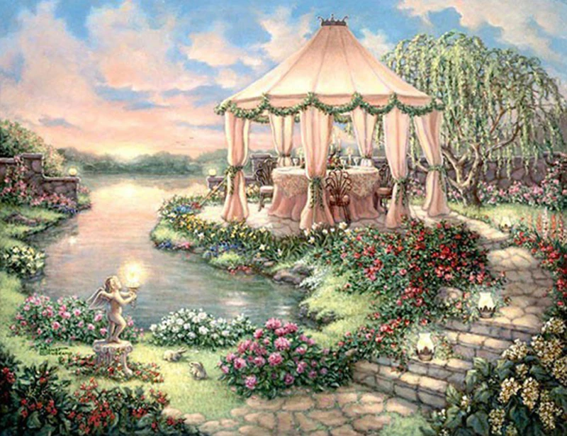 

Diamond Embroidery Garden Scenery Cross Stitch 5D Diamond Mosaic Painting Full Square Sale DIY Rhinestones Pattern Paintings