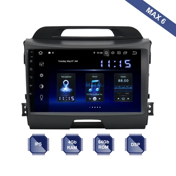 

Android 10 Car Radio 2 Din GPS Navi for Kia Sportage R 2011 2012 2013 2014 2015 2016 PX6 DSP IPS 4Gb+64Gb 6-Core RDS WIFI SWC