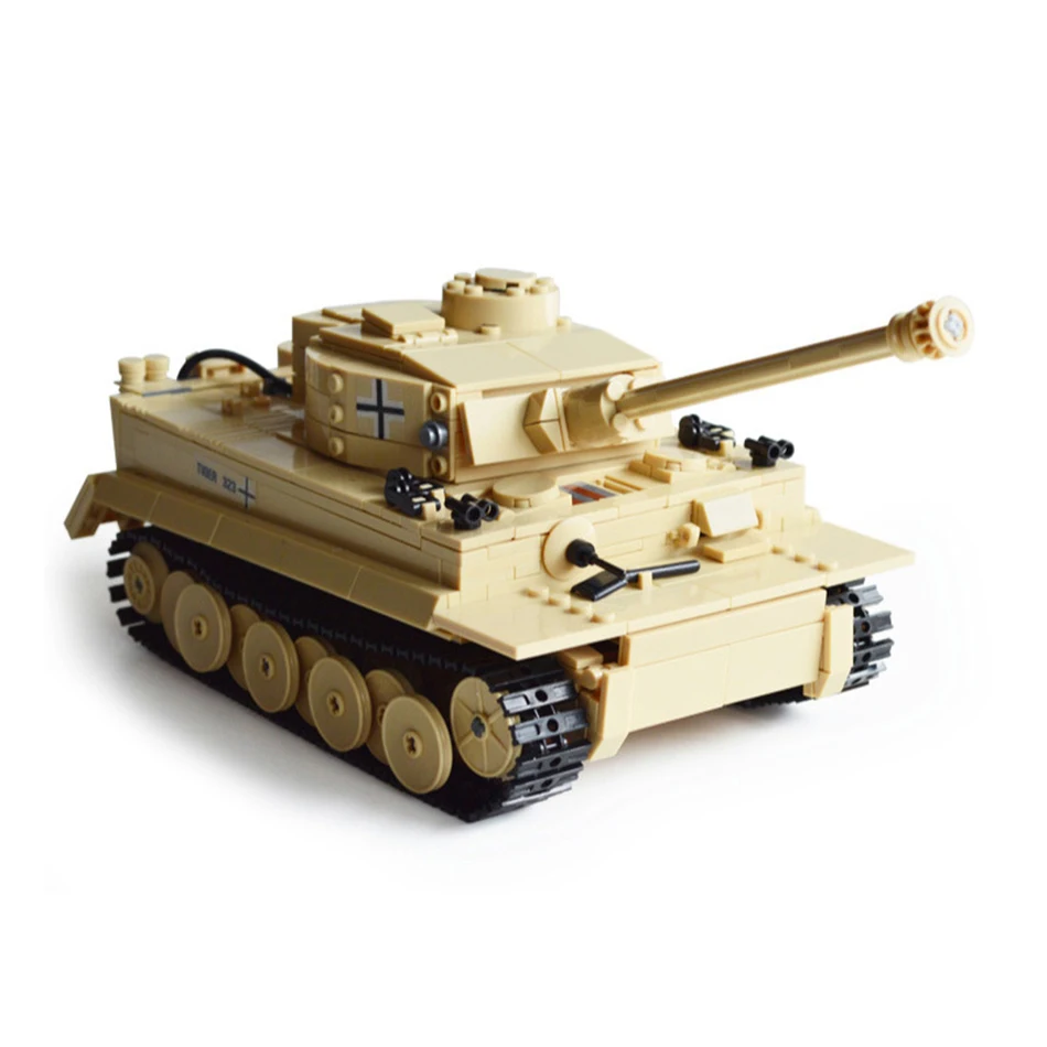  HUIQIBAO 995pcs Military German King Tiger Tank Building Block Legoing Tank Soldier Figure Bricks E