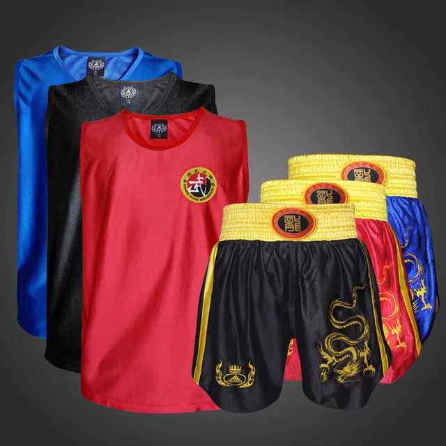 Dragon Embroidery Sanda/Wushu/Muay Thai/Boxeo/MMA/Taekwondo/Boxing