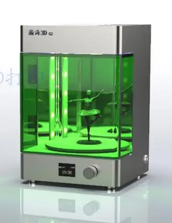 IGRARK 3D Printer Led Rotary UV Curing Chamber Curing Box UV Rapid Post Curing Resin Curing Box - Цвет: Green