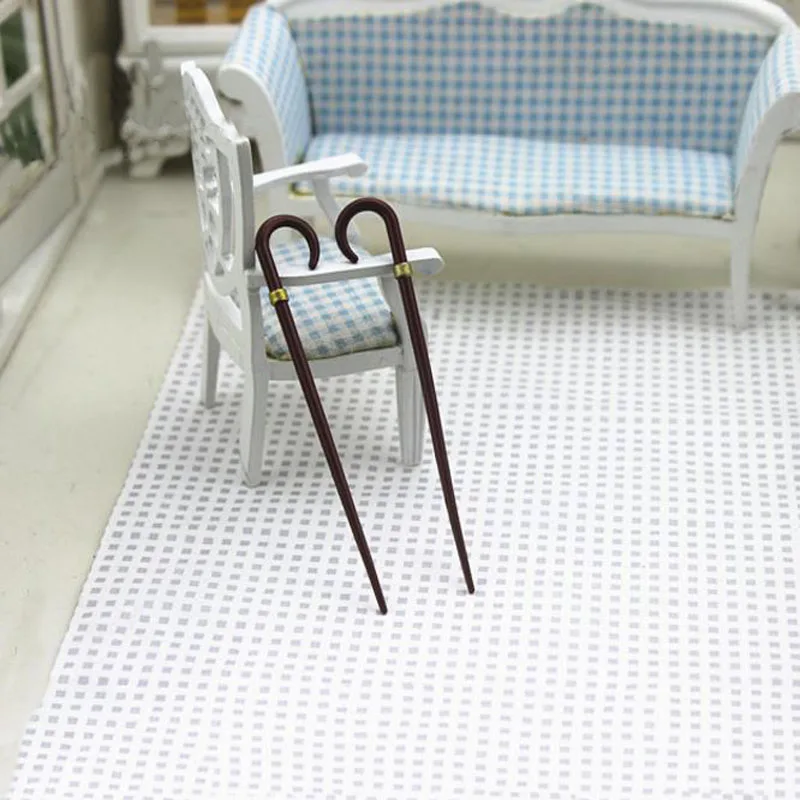 

1pc Creative Mini walking stick Miniature Model Simulation A cane Tool Model Toy for Kids Dollhouse Accessories toys gift