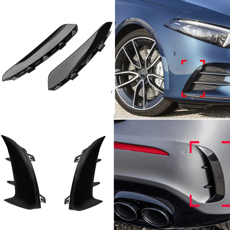 

For Benz W177 AMG Line A Class A200 A250 A35 2019 Front Rear Bumper Lip Fog Lamp Cover Chin Spoiler Splitter Body Kit Canards