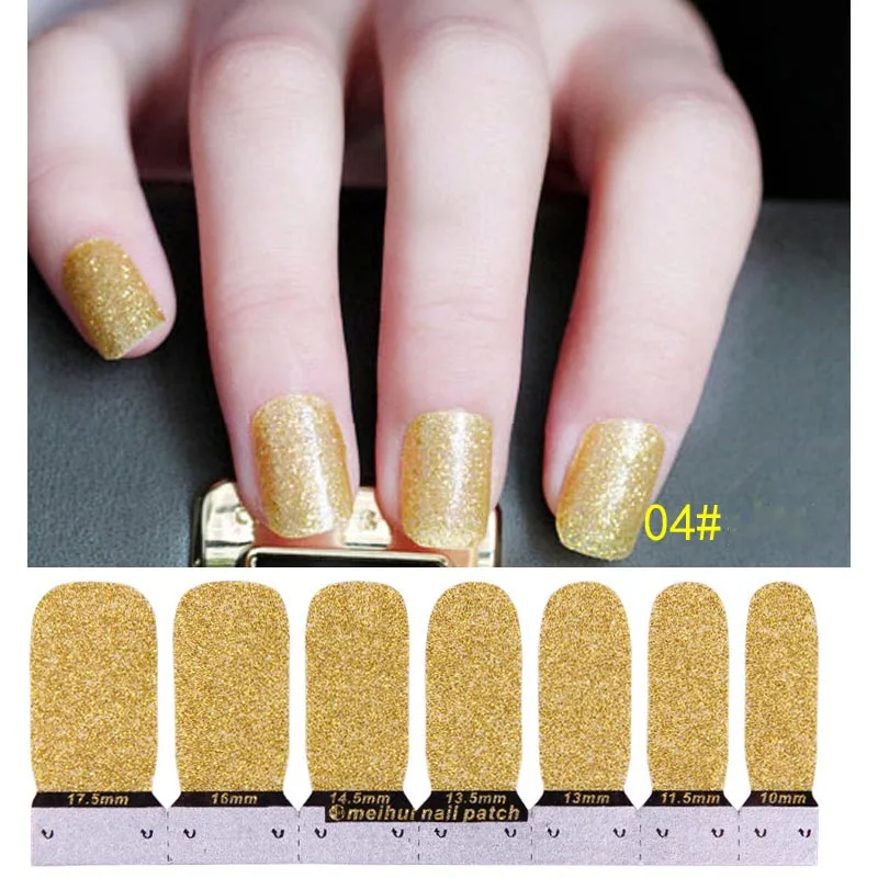 Новые наклейки с блестками для ногтей патч окружающей среды ногтей Полировка фольгой обертывания клей Маникюр украшения для ногтей 3D Искусство Наклейки поставки - Цвет: 04 gold glitter