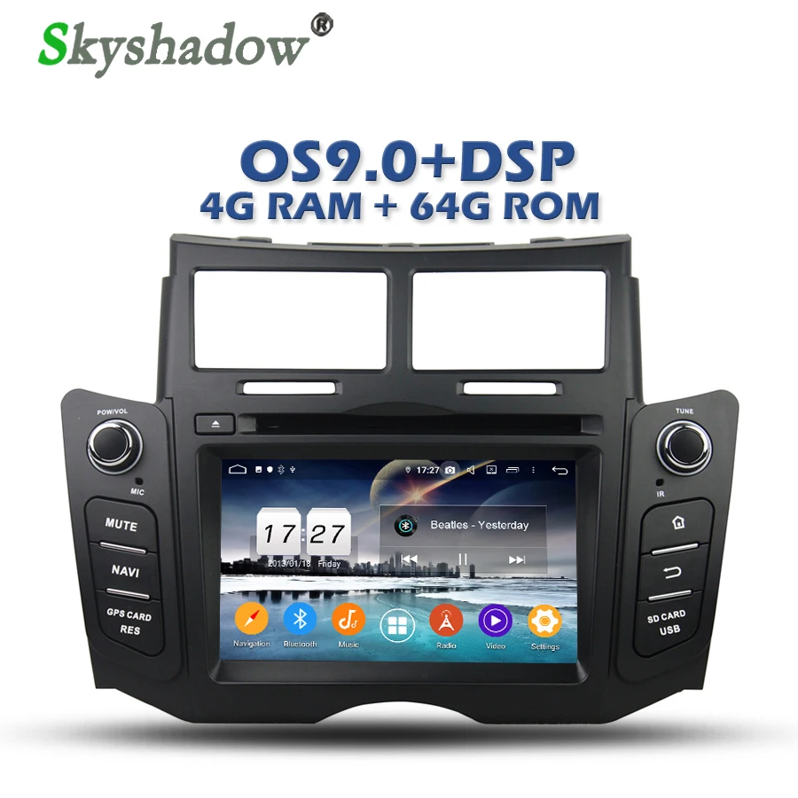 Cheap DSP IPS Android 9.0 64G ROM 4G RAM 8 Core Car DVD Player GPS Map RDS Radio Wifi Bluetooth 4.2 For Toyota YARIS 2005 2006 - 2010 0