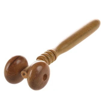 

Nonslip Handle Wooden 2 Rollers Face Neck Relaxing Massager