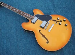 Nueva Guitarra de Jazz de Cuerpo Hueco de Alta Calidad, Herrajes de Oro de Arce Naranja con Guitarra de Jazz de Alta Calidad Nueva Guitarra de Jazz de Cuerpo Hueco de Alta Calidad, Herrajes de Oro de Arce Naranja con Guitarra de Jazz de Alta Calidad