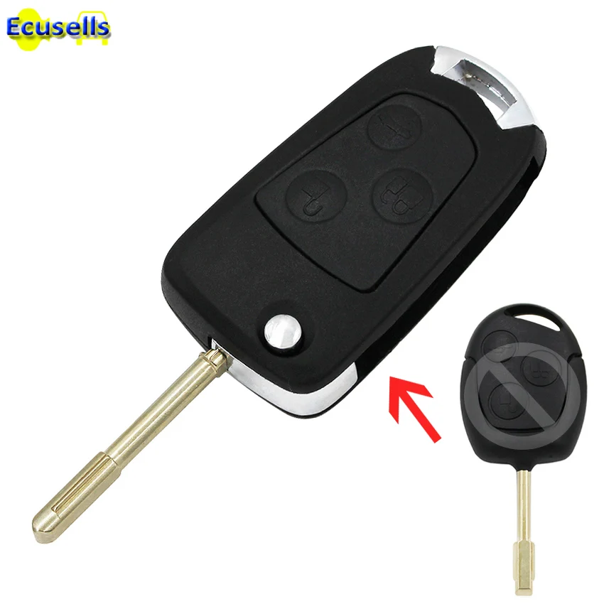 

2 Button flip Remote Key Shell case cover For Ford Focus Fiesta Mondeo Transit Fusion Connect KA C-MAX S-MAX uncut FO21 blade