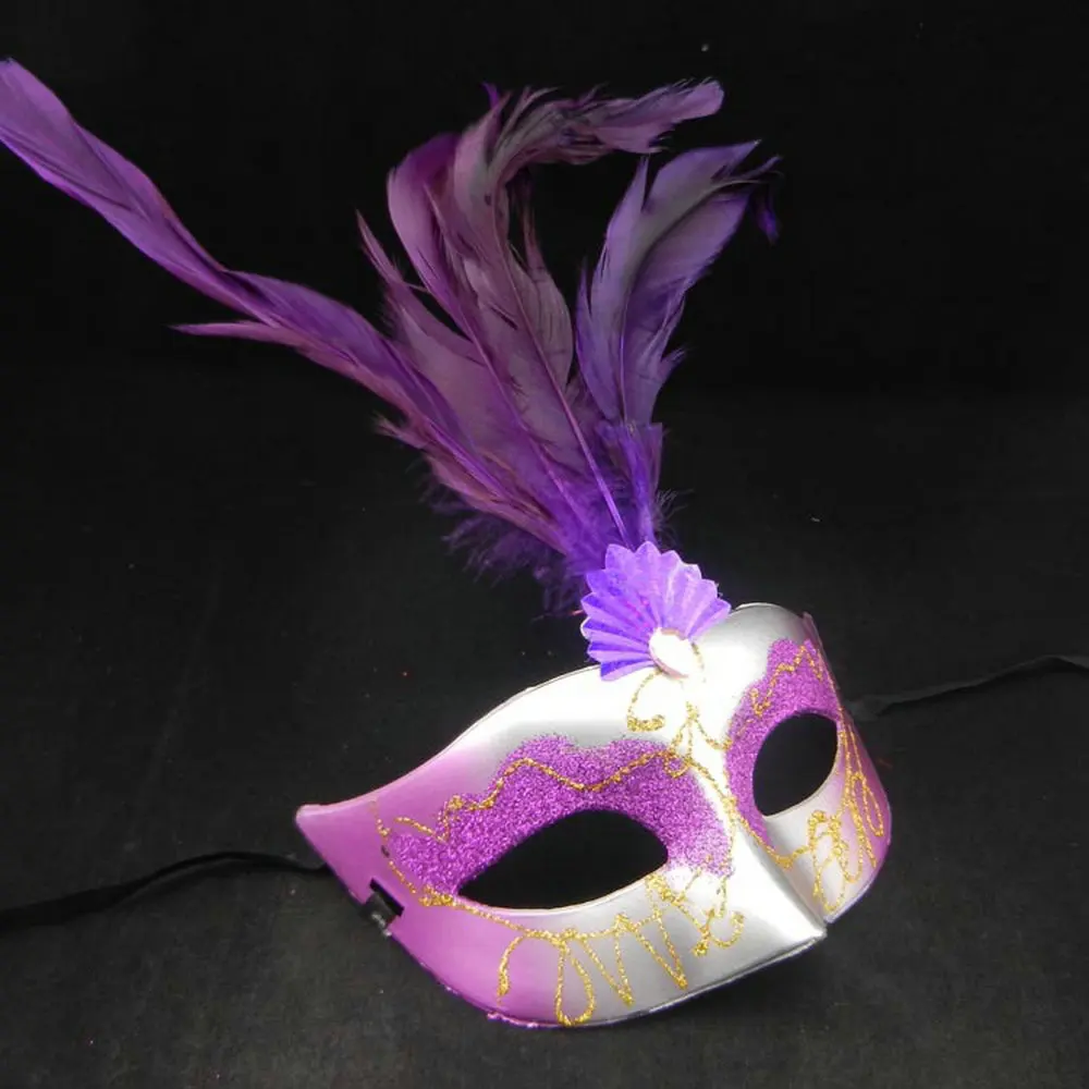 Zonaflor 10Pcs Feathered Masquerade Masks Half Face Lily Fancy