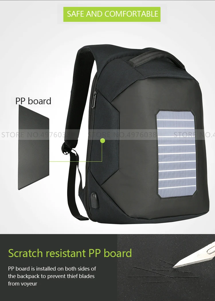 Plecak, дизайнерский рюкзак на солнечной батарее, мужской рюкзак mochila, usb зарядка, Противоугонный рюкзак для путешествий, 15,6 дюймов, рюкзак для ноутбука, мужской водонепроницаемый рюкзак