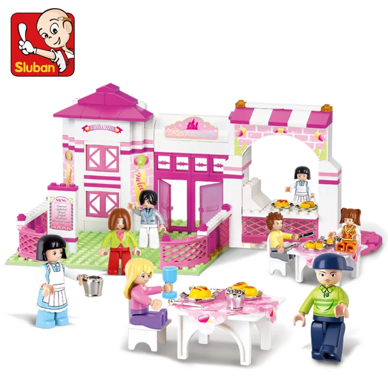 Sluban Model Building Compatible lego Lego B0150 306pcs Model Building Kits Classic Toys Hobbies Pink Restaurant Sluban Model Building Compatible lego Lego B0150 306pcs Model Building Kits Classic Toys Hobbies Pink Restaurant