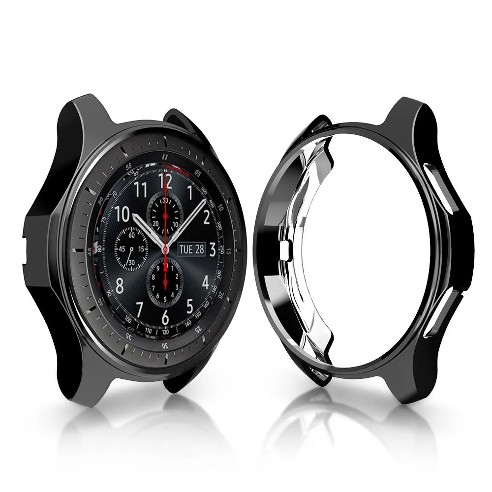 High Quality Protective Case Cover Ultra-thin TPU Plating For Samsung Galaxy Watch 46mm Black Gold L0321 | Электроника
