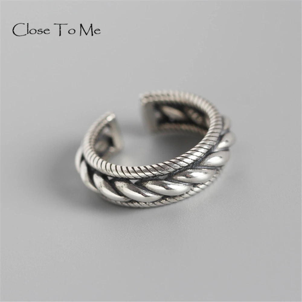

Close To Me S925 Sterling Silver Handmade Fine Jewelry Vintage Punk Rings Irregular Ring for Women ALR076