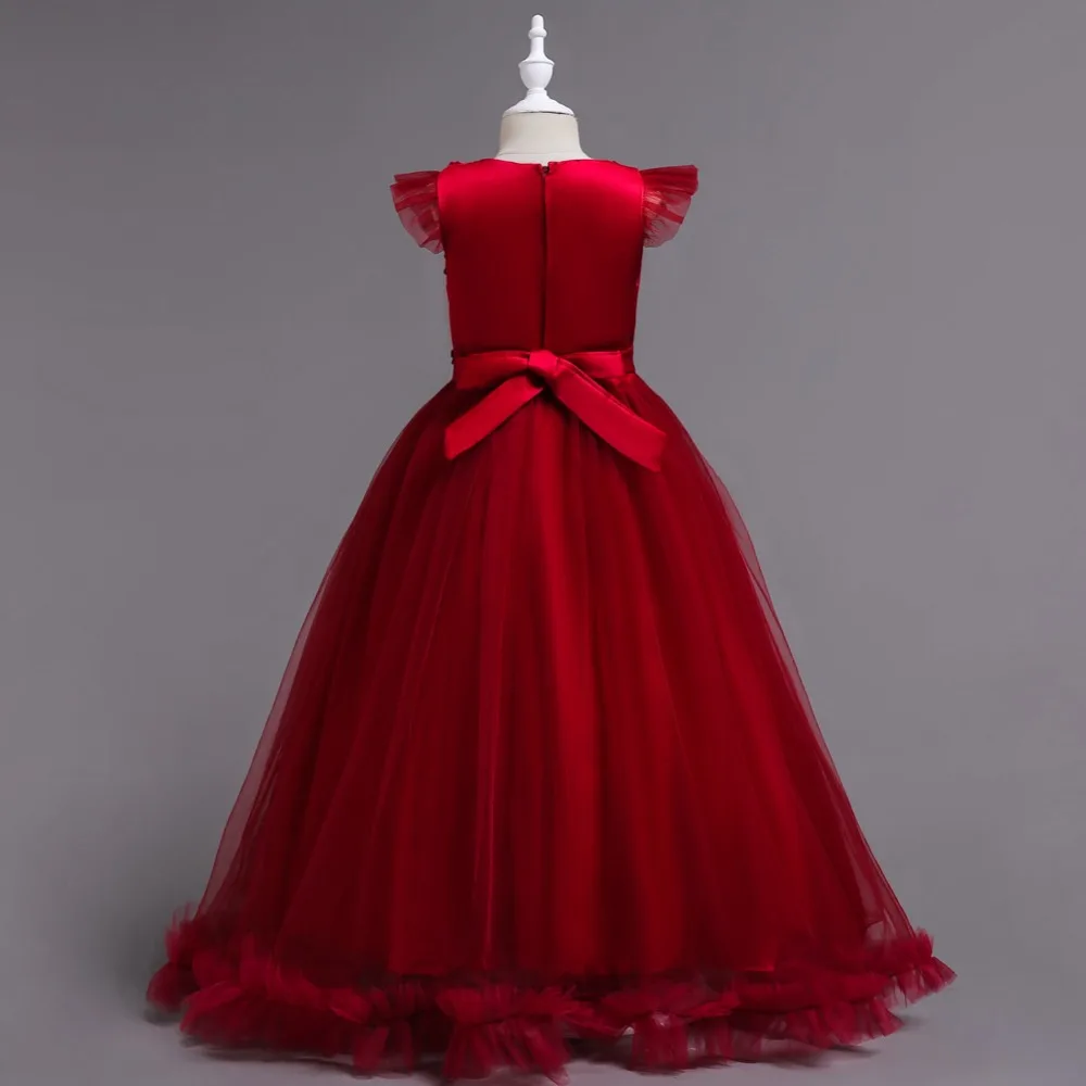 Flower Girl Dresses For Wedding Party 2018 Tule Teen Princess Dress Children Evening Clothing Kids Clothes Girls 8 to 12 14 Year (17)