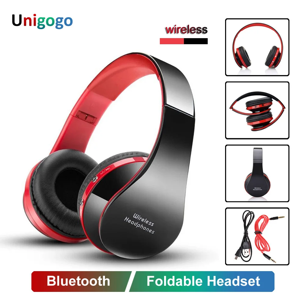 Pаспродажа Складные HiFi Bluetooth Наушники Накладные наушники проводные беспроводные наушники Складные стерео игровая гарнитура геймер регулируемые науш...