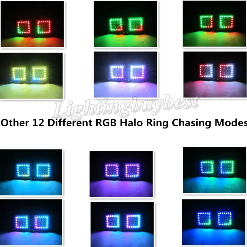 4x24 Вт Светодиодная панель рабочего света 3 &quotPod Cubes с rgb кольцом 12 однотонных