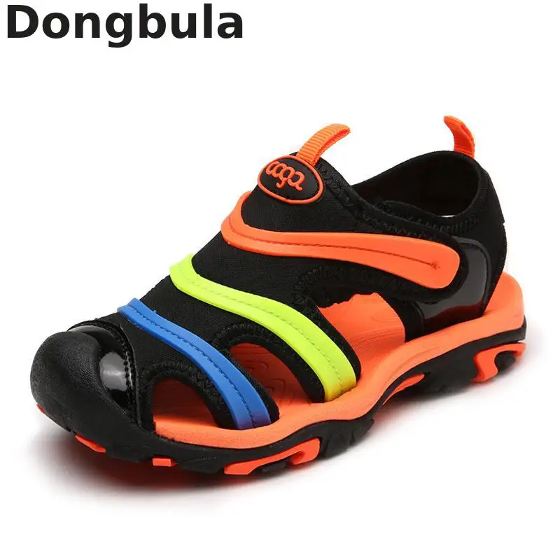 

2019 New Kids Summer Sandals Beach Sport Children Flats Breathable Anti-slippery Boys Girls Closed Toe Slippers Sandalias Shoes