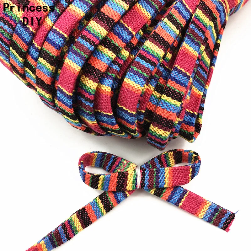 

5M Jewelry Making Finding 1cm Red Flat Cord 10mm Ethnic Style Cord String Bohemia Ribbon Rope Bias DIY Bracelet Collar Craft Acc