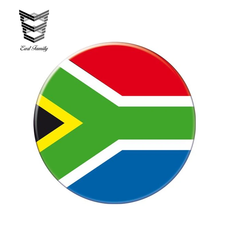 EARLFAMILY 13cm x Auto Moto Bike Suitcase Laptop Flag Round South Africa Reflective Car Sticker Waterproof 3D Styling | Автомобили и