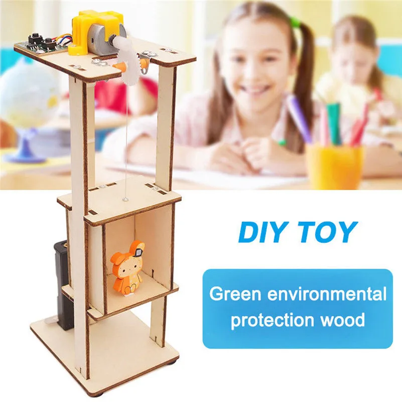 

DIY Assemble Electric Lift Toys Kids Science Experiment Material Kits Toys Gift educational for children Kids boy girl D4