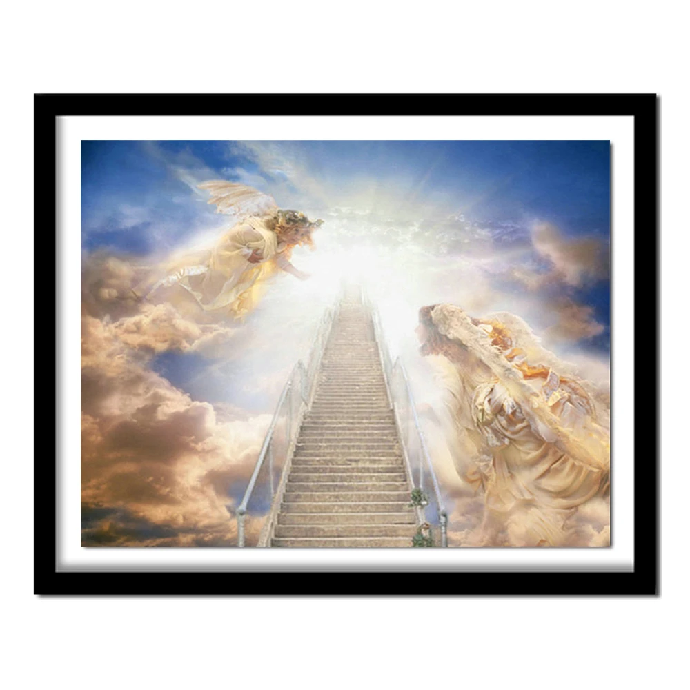 홈 장식 예술 천국 계단 DIY 바느질 다이아몬드 자수, 크로스 스티치 5D 라인석 풍경 다이아몬드 그림 k008 