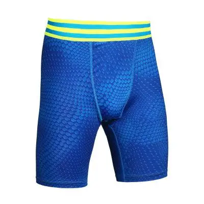 Ganyanr брендовый колготки для бега мужские фитнес спортивные Леггинсы Короткие штаны для йоги баскетбольные тренировочные Компрессионные шорты для занятий спортом - Цвет: Синий