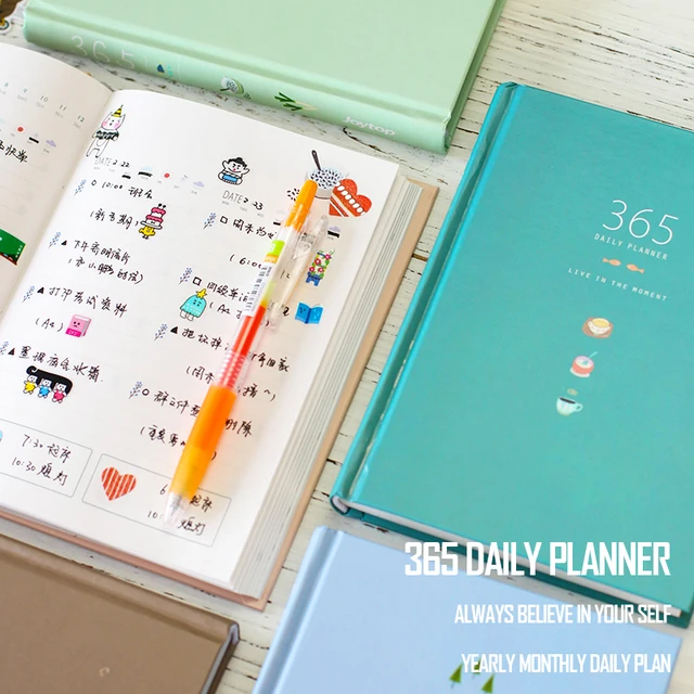 365 Days Personal Diary Planner Hardcover Notebook 2017 Office 365 Days Personal Diary Planner Hardcover Notebook 2017 Office Weekly Schedule Book Cute Korean Stationery Libretas