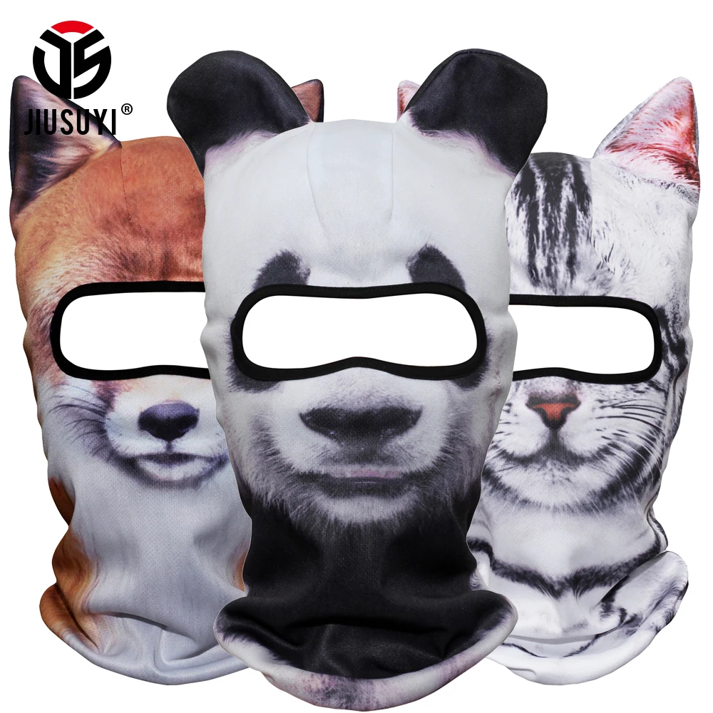 

3D Cute Animal Ear Balaclava Neck Warmer Face Mask Bicycle Winter Snowboard Costume Halloween Party Cat Dog Panda Full Face Mask