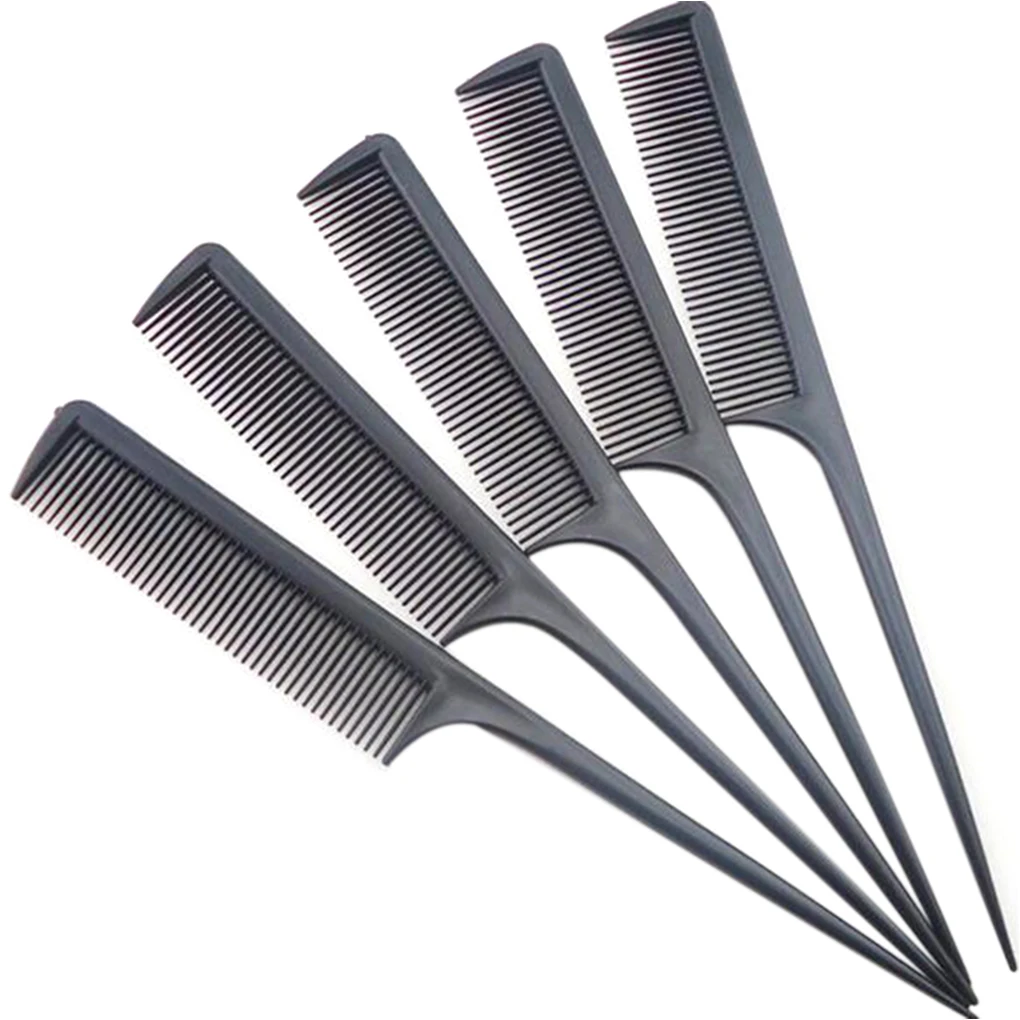 

1PC/10PCS Portable Random Color Hair Comb Salon Brush Styling Hairdressing Tail Plastic Comb Set With Thin And Long Handle
