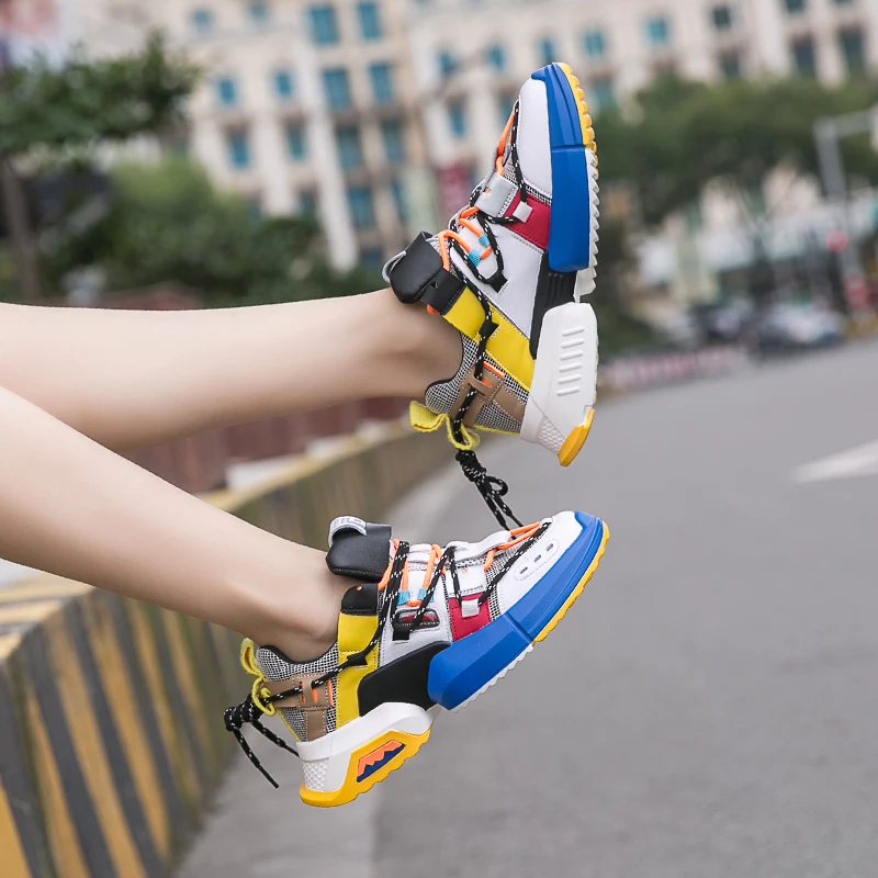 

2019 fashion cozy high heels wedges female summer shoes woman leisure walking footwears colorful sneakers chaussures femme