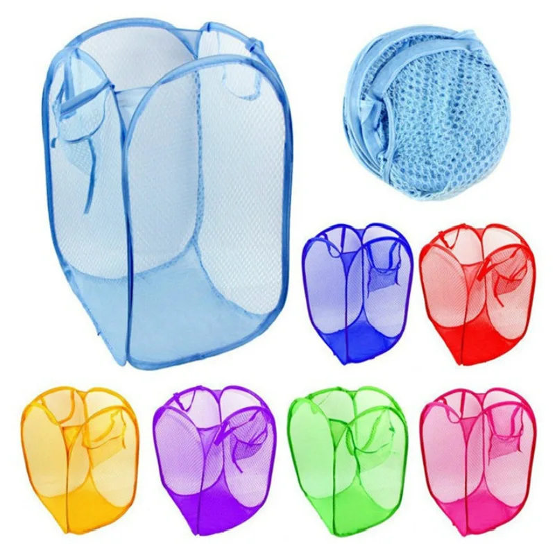 

Hot Mesh Fabric Foldable Pop Up Dirty Clothes Basket Bag Bin Hamper Storage