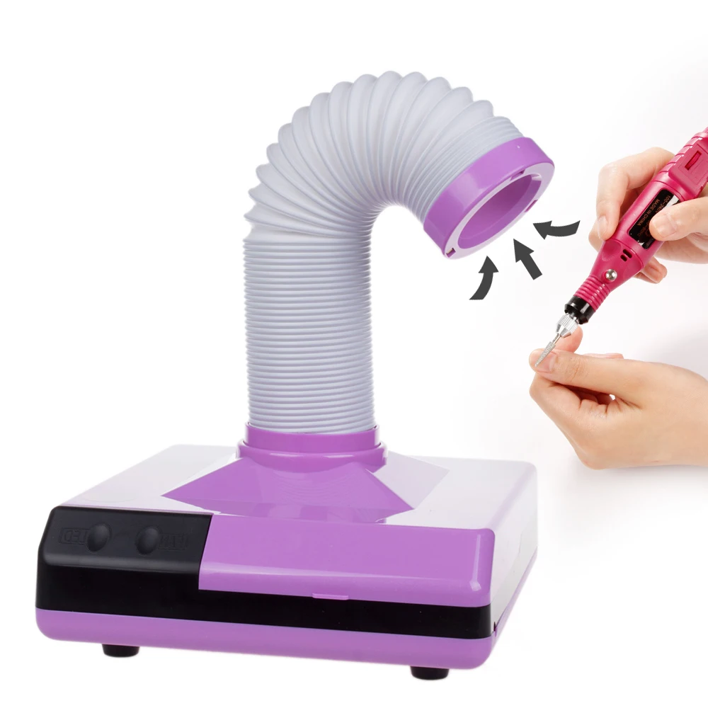 

Nail Dust Collector 60W Strong Power Nail Fan For Vacuum Cleaner 3 LEDs For Lighting Manicure Vacuum Cleaner For Nail Art