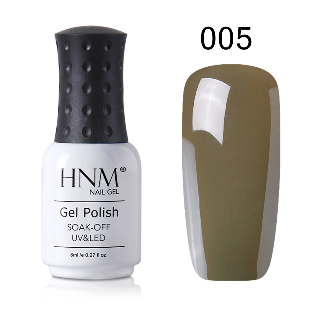 HNM 8 мл телесный неоновый блеск матовый замачивающийся прозрачный лак УФ светодиодный 30 цветов долговечный гель для дизайна ногтей - Цвет: 005
