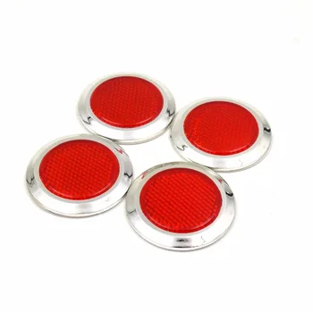 

4 pcs/set Red/Yellow Car Truck Construction Vehicles Motorcycle Round Reflector Sheeting with Double Sided Tape